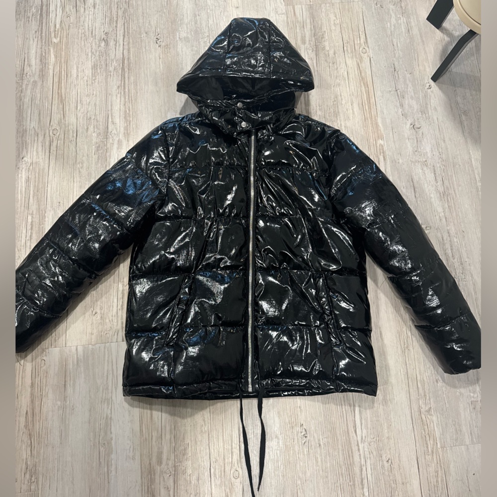 American Stitch Shiny Black Puffer Jacket